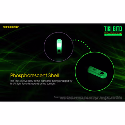 NITECORE Senter LED OSRAM P8 Rechargeable Waterproof IP66 300 Lumens - TIKI GITD - Green — gambar 4