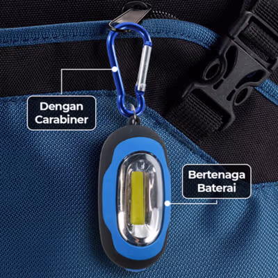 TaffLED Senter LED Mini COB 25 Lumens dengan Carabiner - BM-9402 - Blue — gambar 4