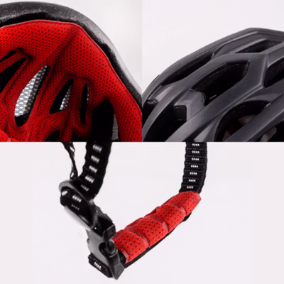 TaffSPORT Helm Sepeda Cycling Helmet EPS Foam PC Shell LED - XK07 - Black — gambar 4