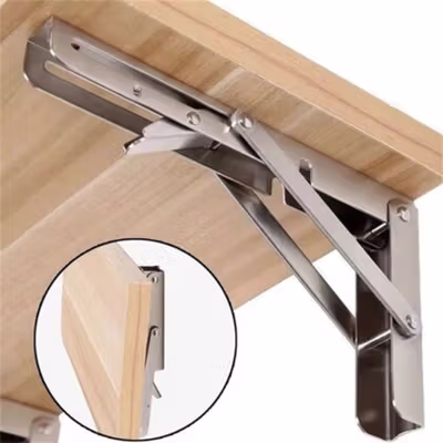 COWORK Bracket Siku Rak Dinding Lipat Penyangga Stainless Steel 2 PCS 16 Inch - CW16 - Silver — gambar 4