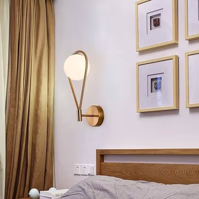 TaffLED Lampu Dinding Hias Minimalis LED Nordic Warm White E27 12W - G9 - Golden — gambar 4