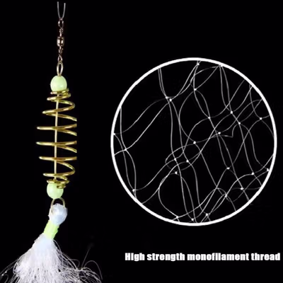 BOM NET Jaring Pancing Umpan Ikan Fishing Net Trap Cage Tackle Size 4 - 3918 - No Color — gambar 4