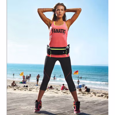 Babundo Tas Pinggang Olahraga Lari dengan 2 Botol Running Waist Bag - RUN051A - Black/Black — gambar 4