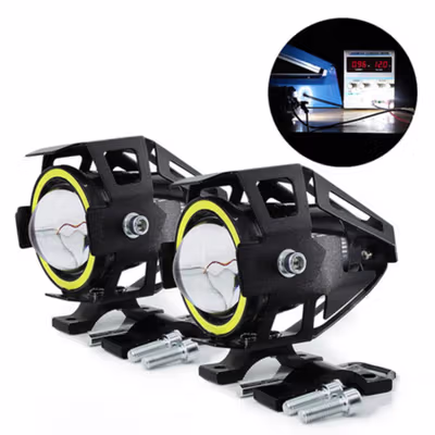 KONTROL Lampu Tembak Motor LED Spotlight Cool White IP65 8W 9-20V - U7 - Black — gambar 4