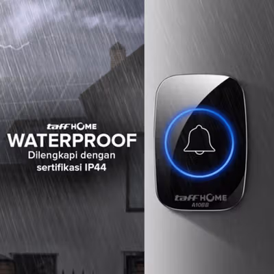 TaffHOME Bel Pintu Wireless Waterproof 2 Transmitter 2 Receiver - A10BB - Black — gambar 4