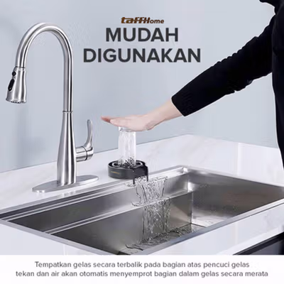 TaffHOME Pencuci Gelas Otomatis Selang Panjang Jug Rinser Washer - SU10 - Black — gambar 4