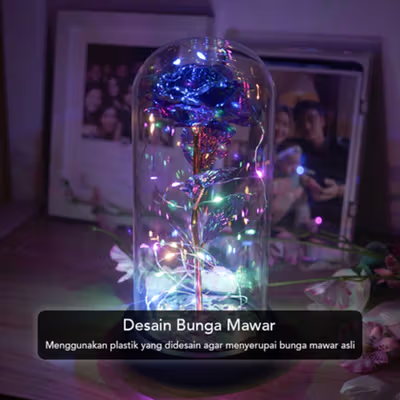 TaffHOME Lampu Hias LED Mawar Beauty and The Beast RGB 1 PCS - AC04 - Purple — gambar 4