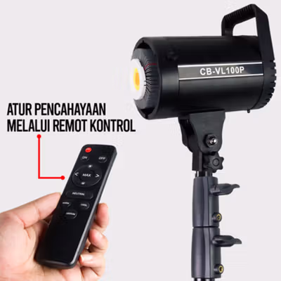 Kefengte Lampu Studio Video Photography Light 2in1 Color 400W - CB-VL100P - Black — gambar 4