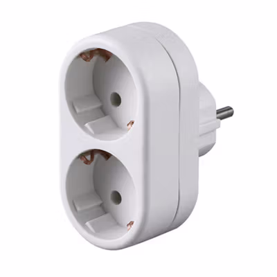 DLV Steker Listrik 2 Socket EU Plug Grounding Extension 16A 250V 3500W - B2-1G - White — gambar 4