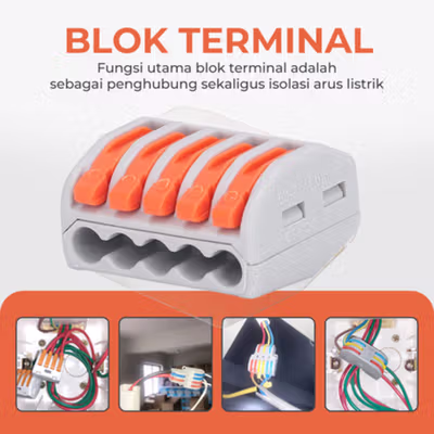 Guillermo Terminal Block Konektor Sambungan Kabel Listrik 1 PCS PCT-215 - GTB6 - Gray — gambar 4
