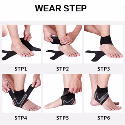 TaffSPORT Pelindung Engkel Kaki Sport Compression Sleeve Right Foot M 39-41 - HH012 - Black — gambar 4