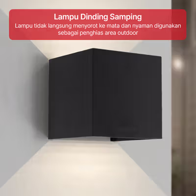 TaffLED Lampu Dinding Hias Outdoor Modern Aluminium 6W Warm White - MSL022 - Black — gambar 4