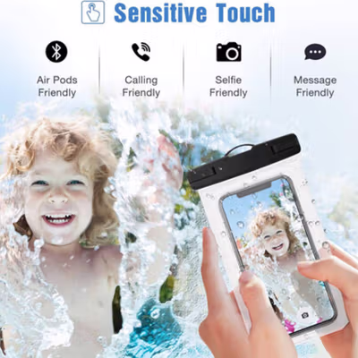 AUW Kantong Casing Anti Air Smartphone Waterproof 6 Inch - ABS175-100 - Black — gambar 4
