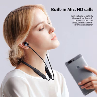 Dacom Earphone Bluetooth 5.1 Neckband Microphone - WSH0537 - Black — gambar 4