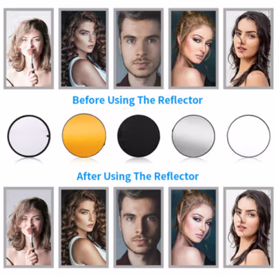 TaffSTUDIO Reflektor Cahaya Fotografi Studio 5in1 Diffuser 110cm - CL-RT110 - Black — gambar 4