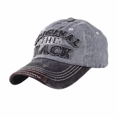 FLB Topi Baseball Original The Black Katun Retro Washed Style Cap - F122 - Light Gray — gambar 4