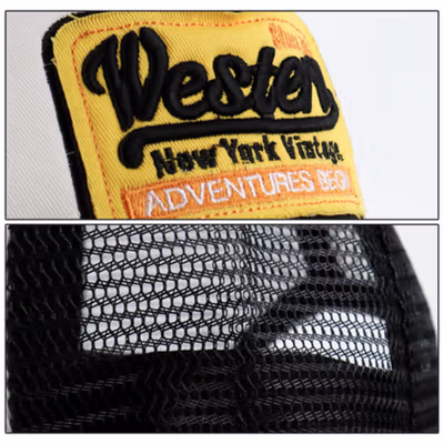 FLB Topi Trucker Jaring Mesh Hat Western New York Vintage - F207 - Black — gambar 4