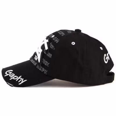 MOONBIFFY Topi Baseball Cap Bordir Bat Gaphy - MB18 - Black — gambar 4
