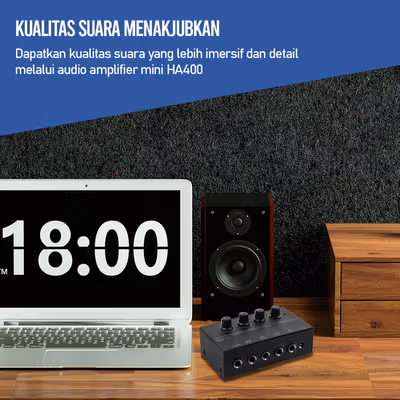 TaffSTUDIO MicroAMP Audio Amplifier Mini Headphone 4 Channel Stereo - HA400 - Black — gambar 4