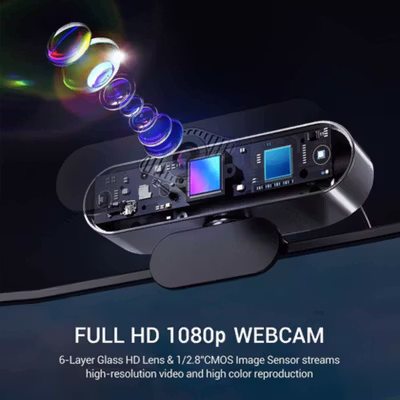 BCKY Webcam Desktop PC Laptop Full HD 1080p with Microphone - BL18 - Black — gambar 4