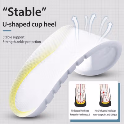 CULACING Insole Sepatu Alas Kaki Orthopedic Kain Velvet Breathable 42 - CGL796 - White — gambar 4