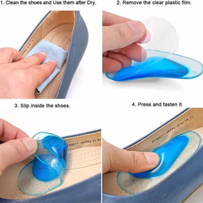 LILLILADY Insole Sepatu Alas Kaki Orthopedic Plantar Fasciitis Support - LD10 - Blue — gambar 4
