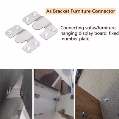 IDEA Gantungan Frame Pigura Plat Stainless Steel Hanging 10 PCS - I-10 - Silver — gambar 4