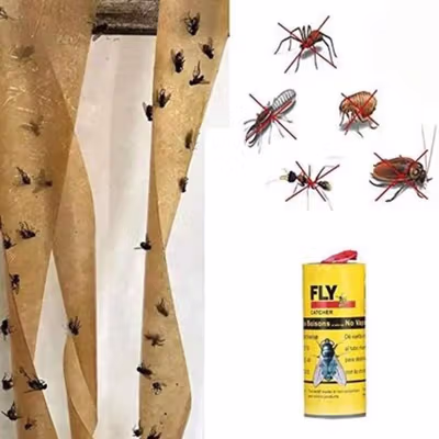 Hunters FLY Lem Perangkap Nyamuk Lalat Paper Strip Strong Glue 4 PCS - ZF-6001 - Yellow — gambar 4