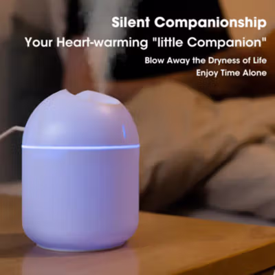 Lescolton Air Humidifier Mini Ultrasonic Diffuser Night Light 250ml - HM25 - White — gambar 4