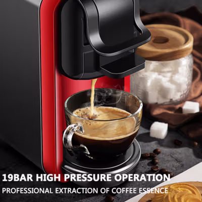 Trieste Mesin Kopi Espresso Kapsul 3in1 Coffee Maker 19Bar 1450W 600ml - AC-514K - Black — gambar 4