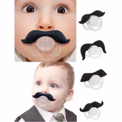 Dot Empeng Bayi Silicone Baby Pacifier Moustache Kumis - Black — gambar 4