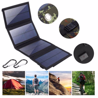 SolaBright Solar Panel Portable 10W 4 Folding Charging Board - K-10 - Black — gambar 4
