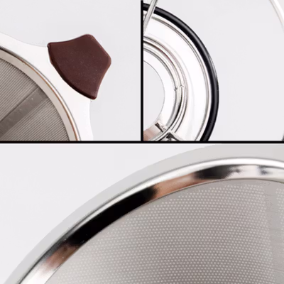 One Two Cups Saringan Kopi Stainless Steel Filter V60 Large - F-412 - Silver — gambar 4