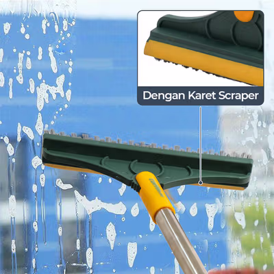 TaffHOME Sikat Pembersih Lantai 2 in 1 Floor Brush Bathroom Wall - TH-31 - Green — gambar 4