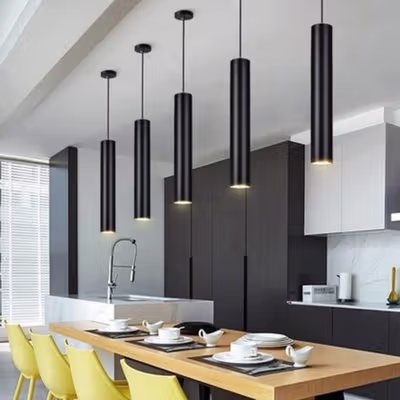 LYWINS Lampu Gantung Hias Nordic Tube Pendant Warm White 40cm 1 PCS - LW-40 - Black — gambar 4