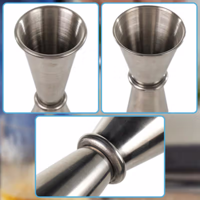 One Two Cups Gelas Ukur Jigger Bartender Double Shot 30ml dan 50ml - MSA10 - Silver — gambar 4