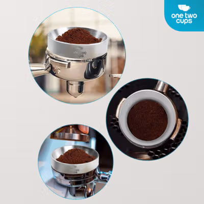 One Two Cups Dosing Ring Portafilter Espresso Machine Magnetic 53mm - YXA044 - Silver — gambar 4