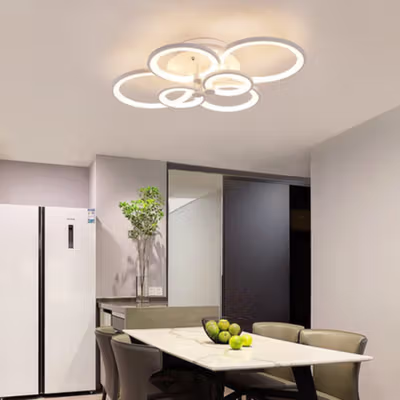 MINGKO Lampu LED Plafon Ceiling Dimmable 30-45W 6 Ring 3In1 Color - 0528 - White — gambar 4