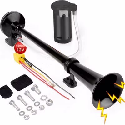 HEYVO Klakson Trompet Truk Mobil Loud Air Horn 150dB 12V - TZ-318 - Black — gambar 4