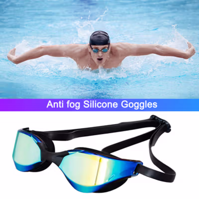 HAIKEY Kacamata Renang Anti Fog UV Protection Swimming Goggles - HK-6 - Black — gambar 4