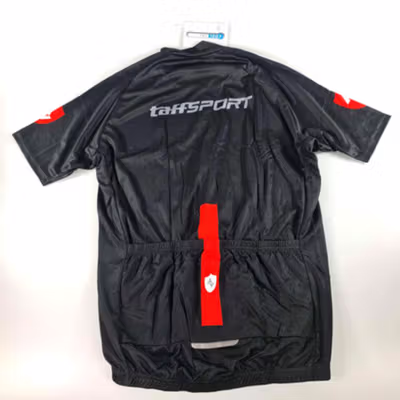 TaffSPORT STRAVA Pakaian Olahraga Sepeda Pria Cycling Jersey Gel Pad L - DBT034 - Black — gambar 4