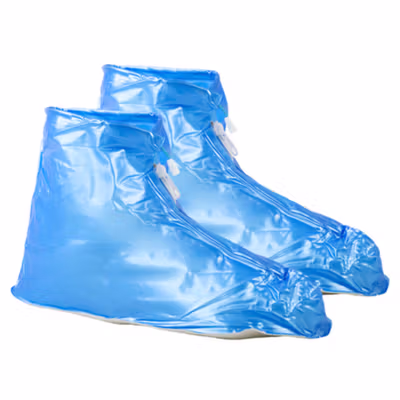 Rhodey Jas Hujan Sepatu Anti Air Rain Shoe Cover PVC with Zipper XXL 44-45 - F-250 - Blue — gambar 4