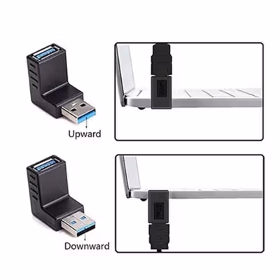 FBESTY19 Konverter L Shape USB 3.0 Type A Male ke A Female Upward - 221012 - Black — gambar 4