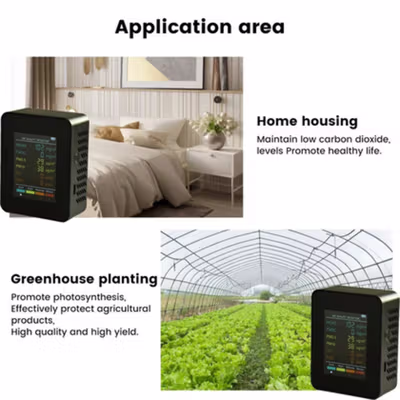 KKMOON Tester Kualitas Udara Air Quality Detector 6in1 1200mAh - ZN-MT07 - Black — gambar 4