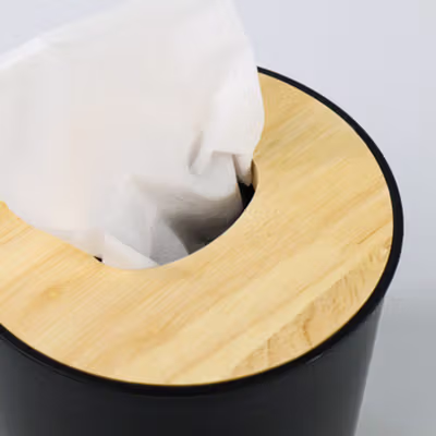 TaffHOME Kotak Tisu Kayu Multifungsi Wooden Tissue Box Tabung - ZJ003 - Black — gambar 4