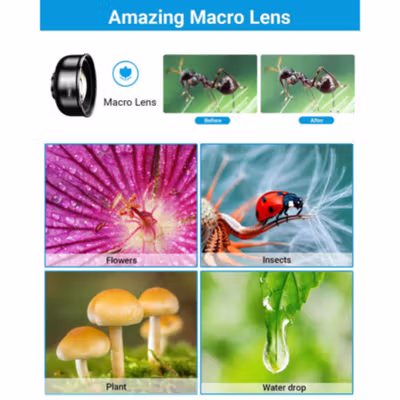 APEXEL Lensa Kamera HP Smartphone Macro Lens Clip 10X CPL Filter - APL-HB100CPL - Black — gambar 4