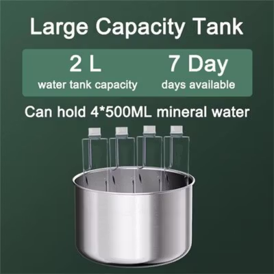 AONISE Water Dispenser Fountain Tempat Air Minum Kucing Anjing 2L - FT333 - Silver — gambar 4