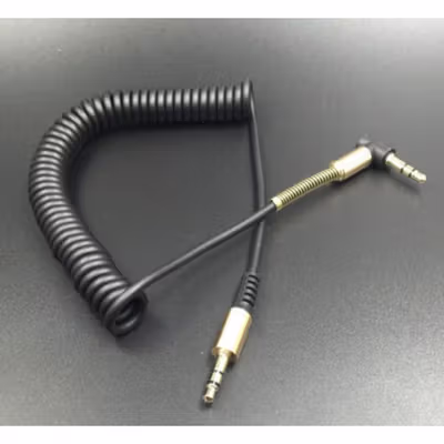 Kabel AUX Jack 3.5mm HiFi Spring Type L 1.5M - 161218 - Black — gambar 4