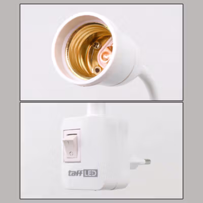 TaffLED Fitting Lampu Bohlam LED EU Plug 220V 25A E27 with Switch - HF-666 - White — gambar 4