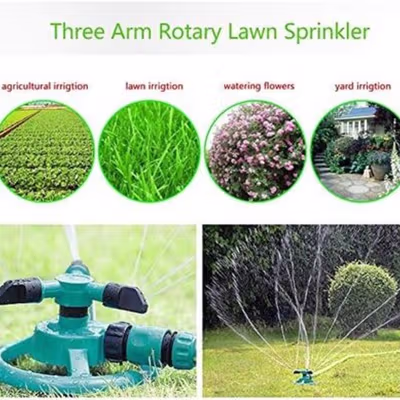 TaffHOME Penyiram Tanaman Otomatis Putar 360 Derajat 3 Sprinkler Spray - YY1079 - Green — gambar 4